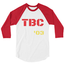 Load image into Gallery viewer, '03 TBC 3/4 sleeve raglan shirt - The Bear Cave